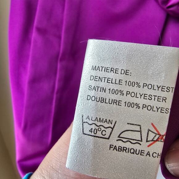 Purple Satin Mini Homecoming Dress Sleeveless Party Cocktail Size 10 M NWT - Picture 8 of 12